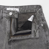GRAY SEMI WIDE DENIM PANTS code 18113