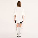 Asymmetric Belt T Shirt - White