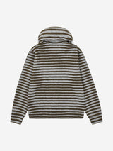 S.T.C. ストライプフリースマフラージップアップ (KHAKI)