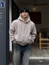 Hairy hooded bomber jacket