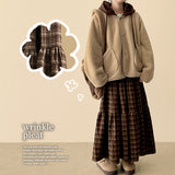 Ronnie checkered frill long skirt