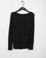 Lohil button slit ribbed see-through knit