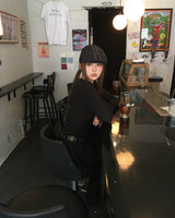 Lace black cotton pants