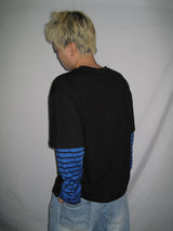 Stripe Layered Long Sleeve T-Shirt (3c)