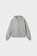 Hold rivet crop hooded zip-up