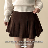 Kiro corduroy pleats mini skirt