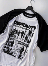 ドミニクカラーブロックラグラン半袖Tシャツ