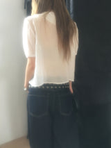 Cascade ruffle blouse
