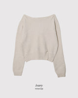 #セクシーワンショルダーボタンニット (3color)