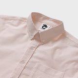 ベーシックロゴワンポケットオックスフォードストライプシャツ／オレンジ [Unisex]