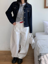 Mild Back Lace-Up Corset Balloon Wide Pants