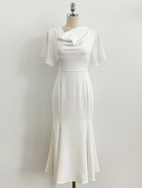 Andeu Cowl Neck Ruffle Mermaid Long One Piece