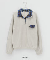 Hael Check Anorak Fleece Sweatshirt