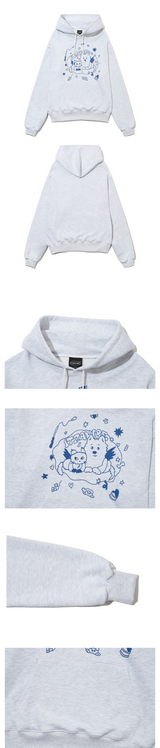 CAT&DOG IN SWEET HOME HOODIE - LIGHT GRAY
