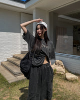カッティングビンテージピグメント半袖Tシャツ