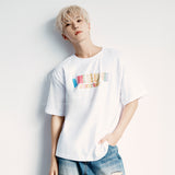 24FW クレヨンドローイングロゴショートスリーブTシャツ チャコール