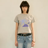 Tropical Hal Sleeve T Melange Grey