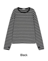 パークワッフルフィンガーホールクロップ長袖Tシャツ
