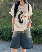 ファーリングフラワー O/W オーバーフィットTシャツ