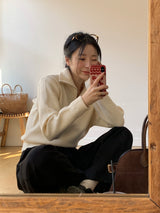 [MADE] [Wool Napping] Winter Warm ピンタックワイドスラックス