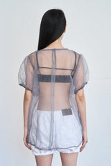 Organza Puff Top (Gray)