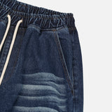 Catwashing Side Finch String Banding Wide Denim Pants