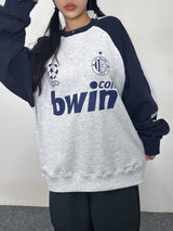 (UNISEX) ヒップオーバーフィットカラーブロックスウェットシャツ – 3 COLOR