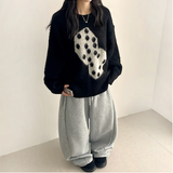 テリーフリースサイドピンタックインシジョンストリングワイドパンツ