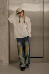 Flower Patterned Logo Long Sleeve