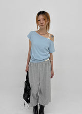 [MADE] Tepo Dolman Boat Neck Short Sleeve Top