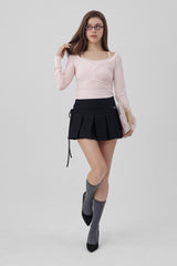 Amelie Lace layered top, Pink