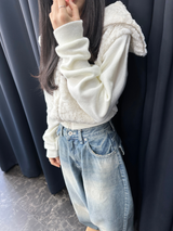 ヴィンテージウォッシュ ワイドデニム ワイドパンツ ライトブルーデニム
