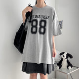 88 Lettering Boxy Fit Short-Sleeved T-Shirt (3 colors) H&L