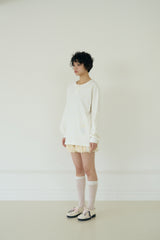 KIKI HENLEY NECK WAFFLE TOP (WHITE)