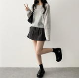 アイドルリネンサマーバックルラウンドニット