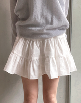 DN コットン100 ティアード ミニスカートパンツ (2color)