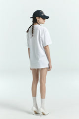 【即日発送】アイラブキャットレッドレタリングTシャツ