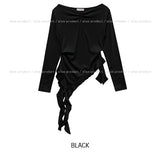 Modney pintuck tail shirring long sleeve