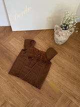 Texture Lace Ribbon Short Sleeve T-shirt
