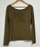 レタリングオフショルダーロングスリーブT🖤🩶🤎💚 - 4 カラーズ