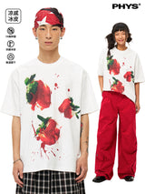 クールバクテリアクイックドライングプリンテッドショートスリーブTシャツ