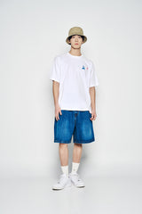 25SS WIDE BASIC DENIM SHORT PANTS BLUE