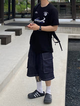 ステッチバミューダカーゴデニム