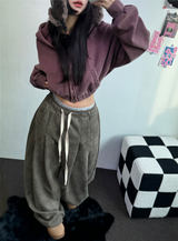 ピグメントハーディークロップドフーディージップアップ ❤🩶🤎 3COLOR