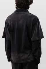 Faded Layered Look Polo Shirt