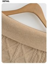 Fair Isle Off-Shoulder Twisted Knitwear