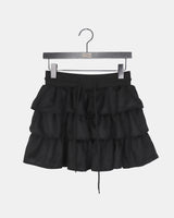 Ronya Suede Banding Strap Tiered Mini Skirt