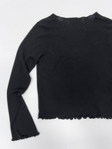 Frill V-Neck Sleeveless Cardigan