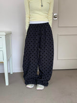 Poky Dot Embossed Velvet Long Pants (4c)