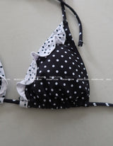 a dot-frilled bikini